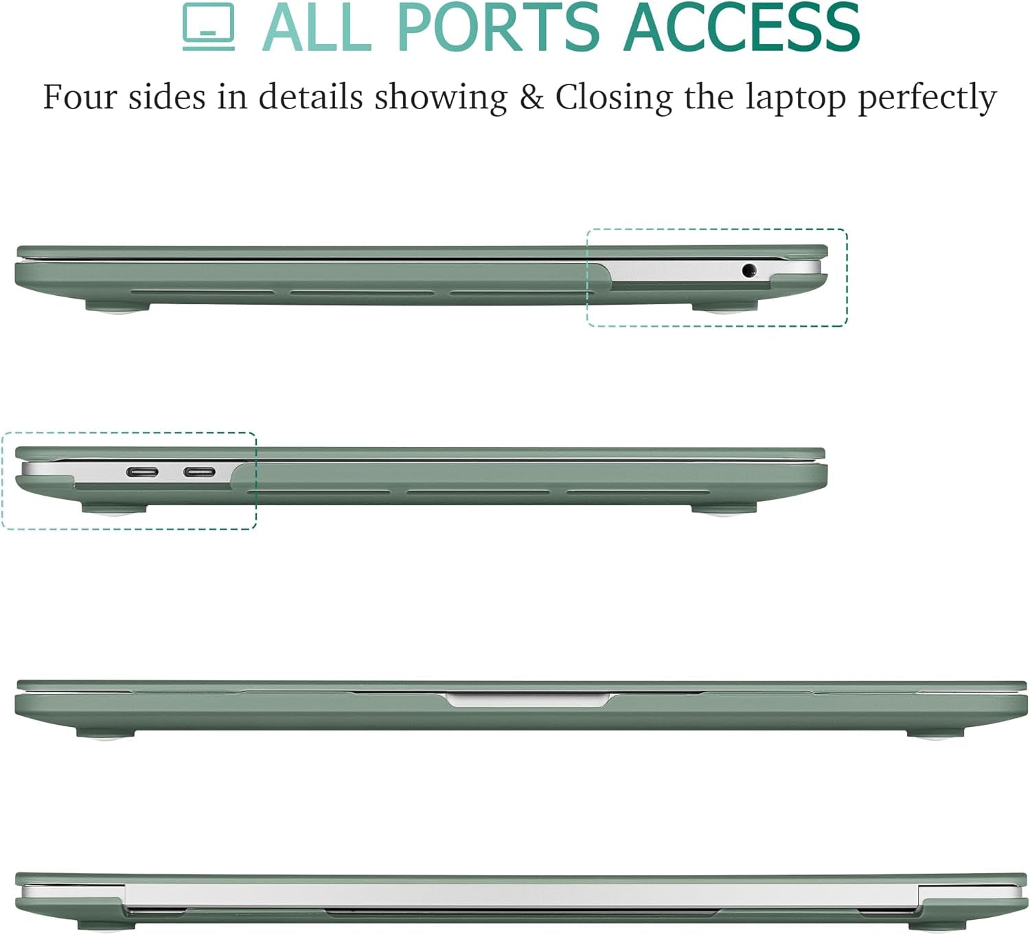 Compatible with 2023 2022 M2 Macbook Pro 13 Inch Case A2338, 2021 M1 A2289 A2251, Hard Shell Case & Keyboard Cover for Mac Pro 13, Green New