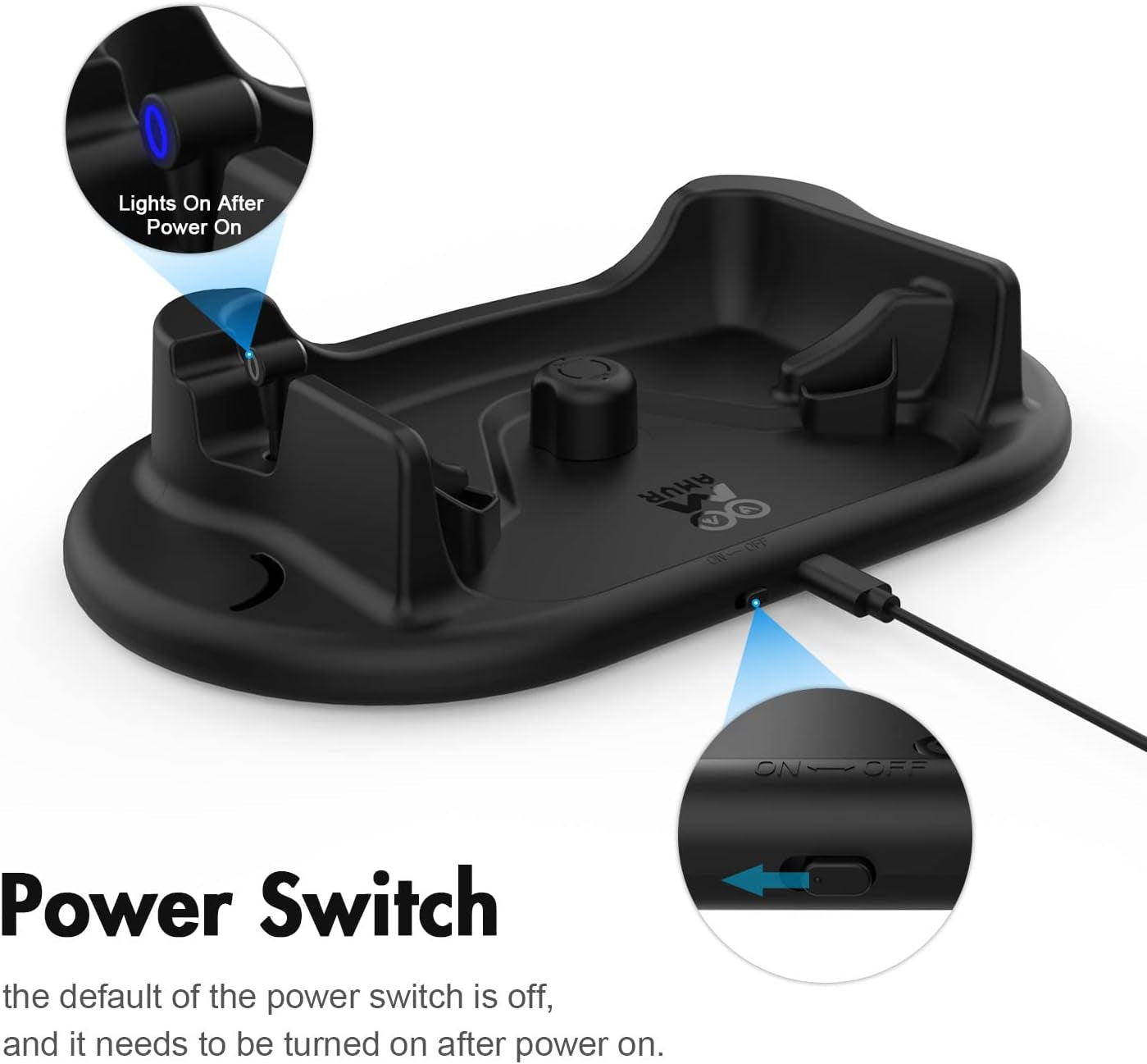 Charging Dock for Oculus Quest 2, Headset Display Stand and Touch Controllers Mount Station Holder, with USB-C Charging Cable (Black)