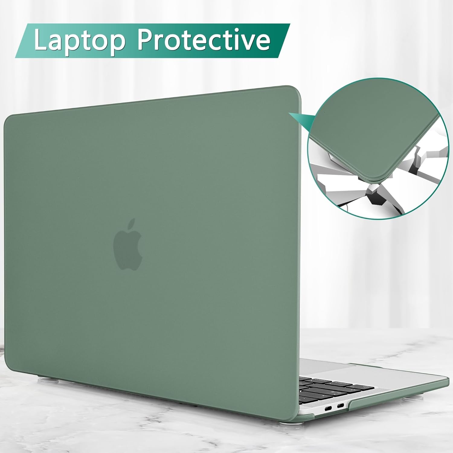 Compatible with 2023 2022 M2 Macbook Pro 13 Inch Case A2338, 2021 M1 A2289 A2251, Hard Shell Case & Keyboard Cover for Mac Pro 13, Green New