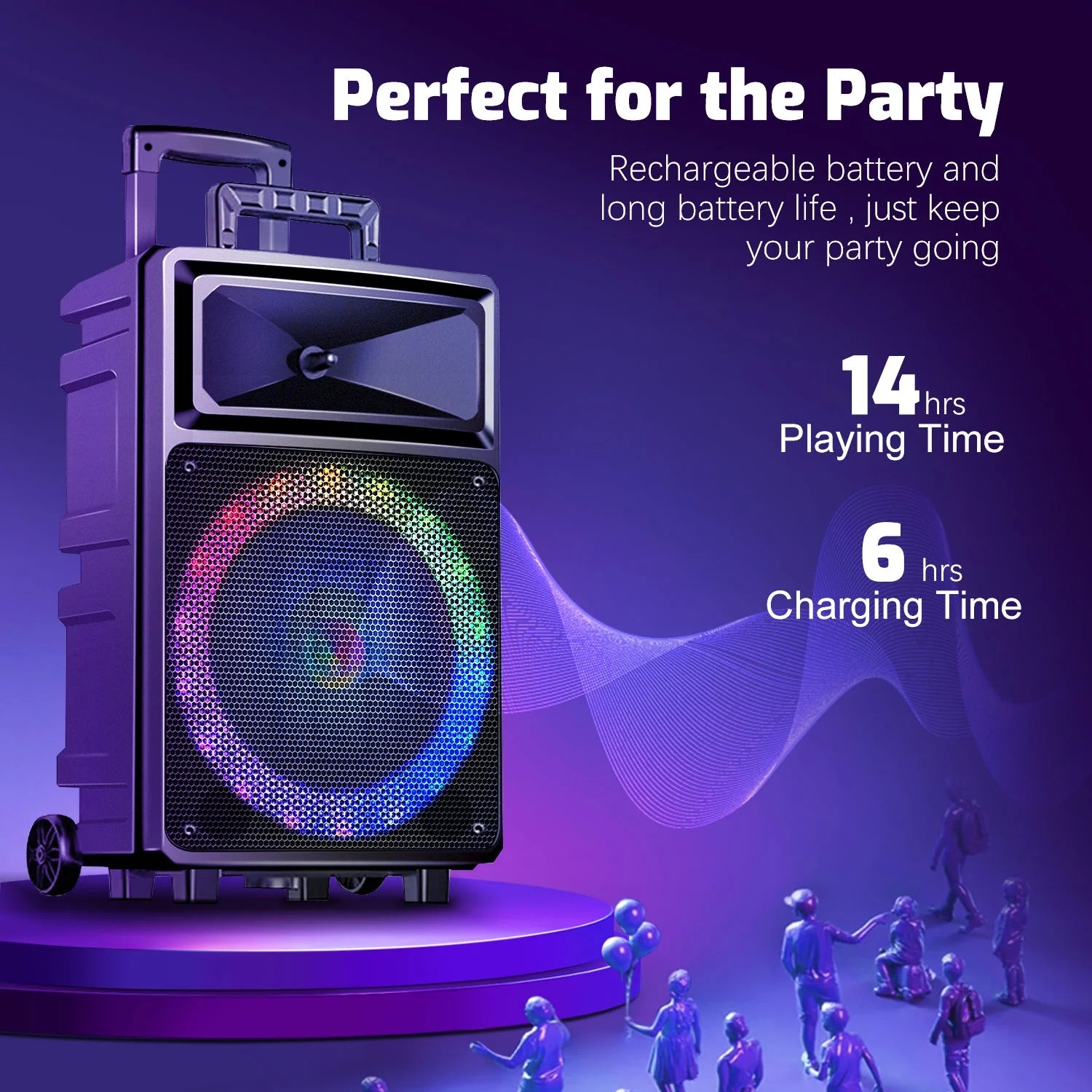 Karaoke Machine with 2 Wireless Microphones, Bluetooth Speaker, Portable PA System - Karaoke, FM Radio, 12" Woofer Included for Party