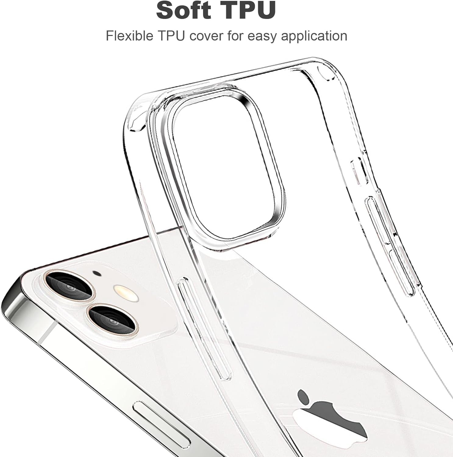 Compatible with Iphone 12 Case & 12 Pro Case Clear Soft Transparent Shockproof Protective Slim Thin Bumper Phone Cover for 12 and 12 Pro - 6.1 Inch