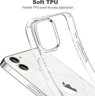 Compatible with Iphone 12 Case & 12 Pro Case Clear Soft Transparent Shockproof Protective Slim Thin Bumper Phone Cover for 12 and 12 Pro - 6.1 Inch