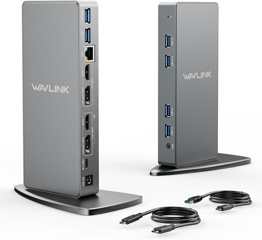 Displaylink Docking Station Dual Monitor,  14-In-1 Aluminum USB-C/A Laptop Dock with 2X5K Hdmi,2X5K Dp,1000Mbps Ethernet,6 USB 3.0,Audio&Mic,For Mac M1/M2/Intel,Dell,Hp,Surface Pro