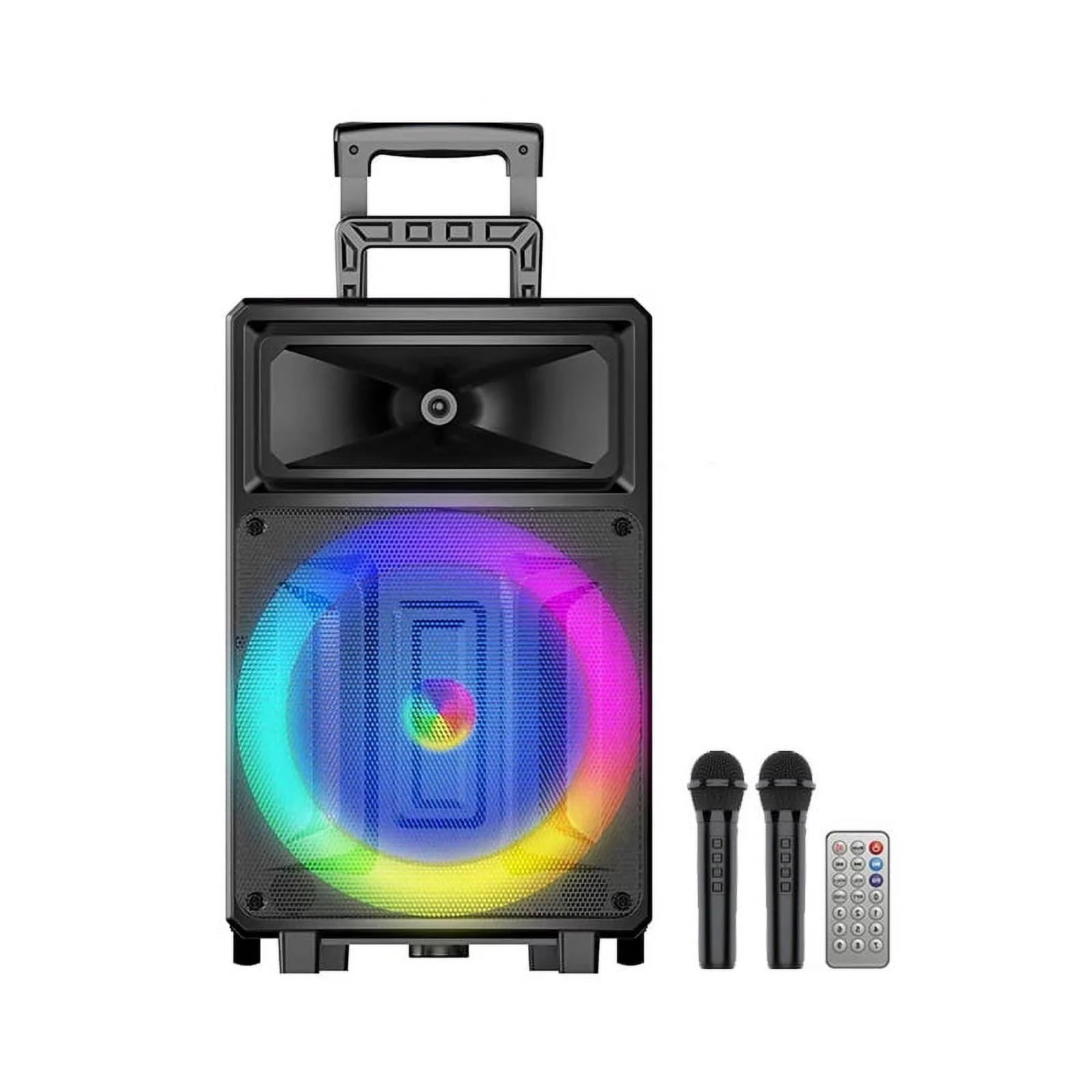 Karaoke Machine with 2 Wireless Microphones, Bluetooth Speaker, Portable PA System - Karaoke, FM Radio, 12" Woofer Included for Party