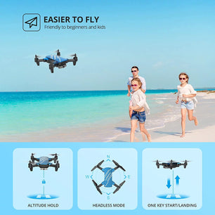 D20 Mini Drone for Kids with FPV Camera Remote Control Toys Gifts for Boys Girls with Voice Control Gestures Selfie Altitude Hold Gravity Control 2 Batteries Gifts