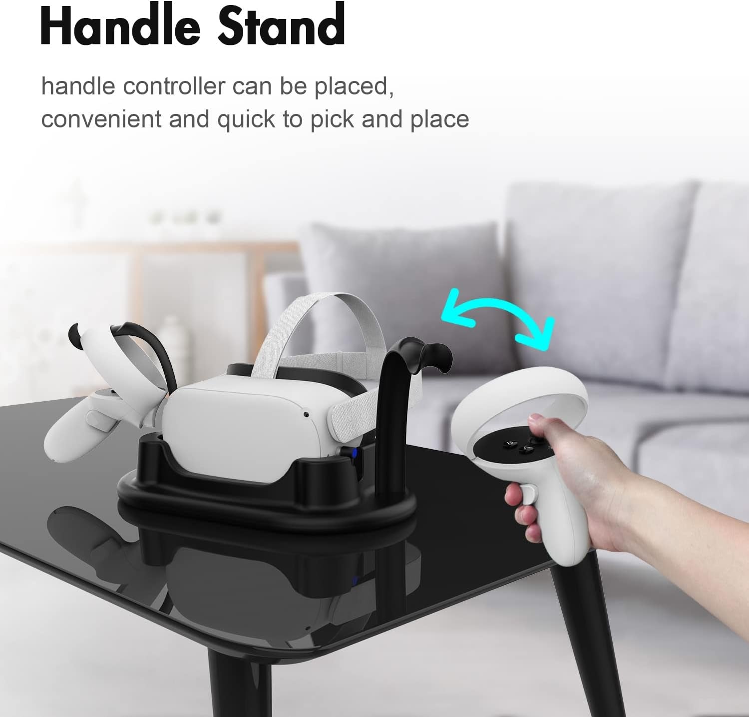 Charging Dock for Oculus Quest 2, Headset Display Stand and Touch Controllers Mount Station Holder, with USB-C Charging Cable (Black)