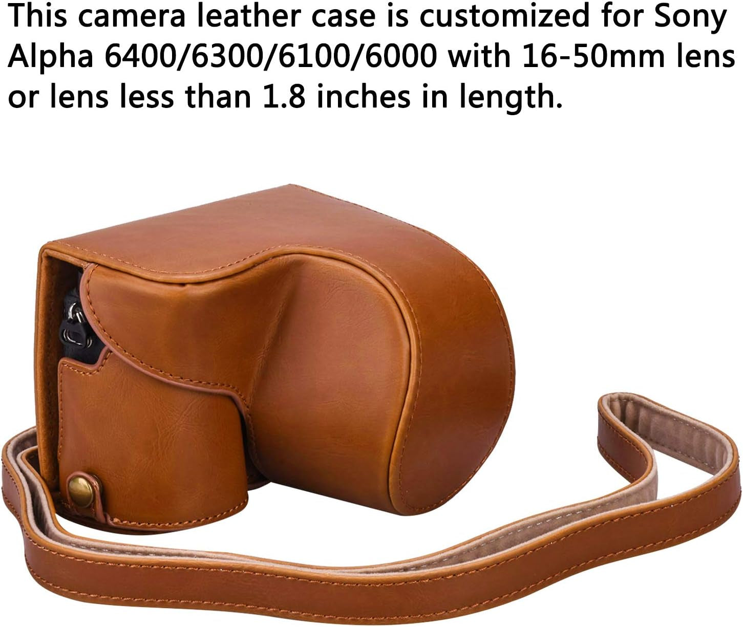 for Sony A6400 Case,For Sony A6300 Case,Premium PU Full Body Leather Camera Case Bag for Sony Alpha A6300 A6000 A6100 A6400 Fit 16-50Mm Lens with Camera Shoulder Strap(Brown)