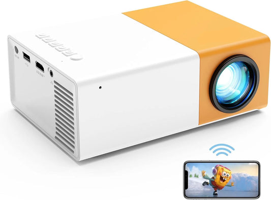 Mini Projector, Wifi Projector Support 1080P Portable Movie Projector, Phone Can Connect to Movie Wirelessly, Compatible with Smartphone/ Tablet/ Laptop/ TV Stick/ USB Drive