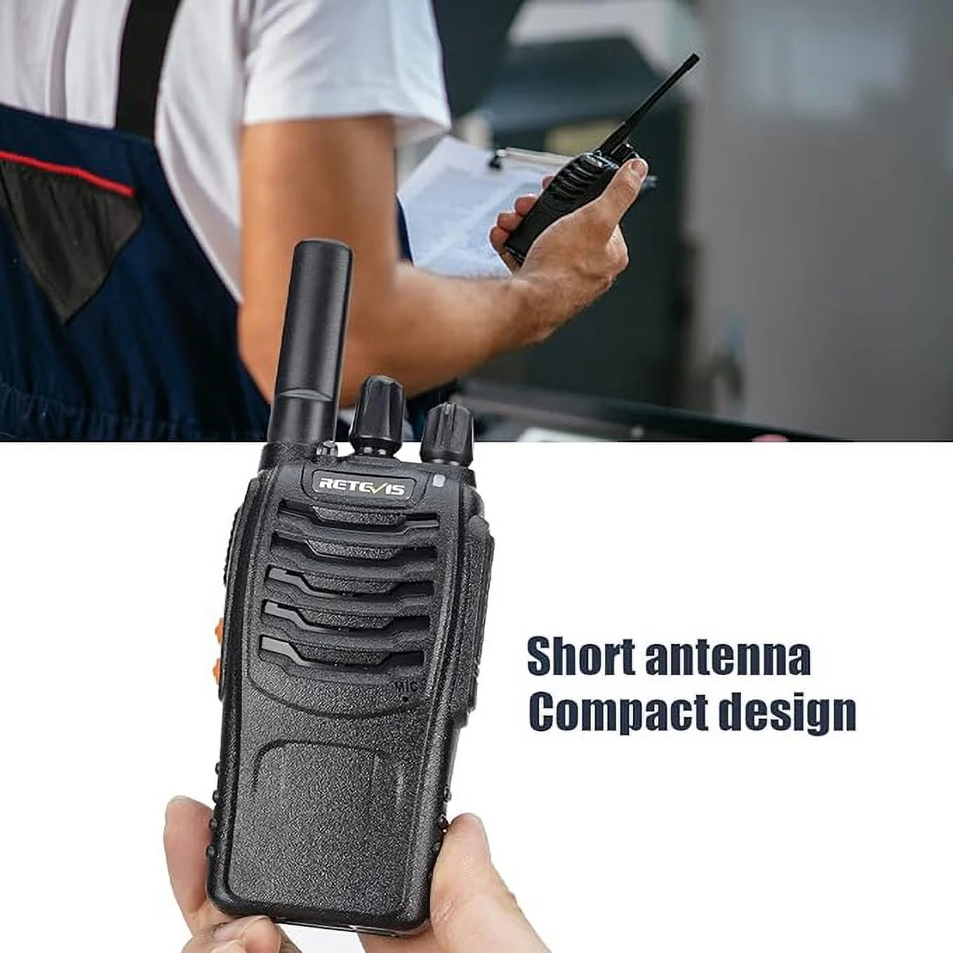 H-777 Walkie Talkies Rechargeable, 2 Way Radios Long Range, Portable FRS Two-Way Radios, Short Antenna, LED Flashlight, for Adults Family Outdoor (3 Pack)