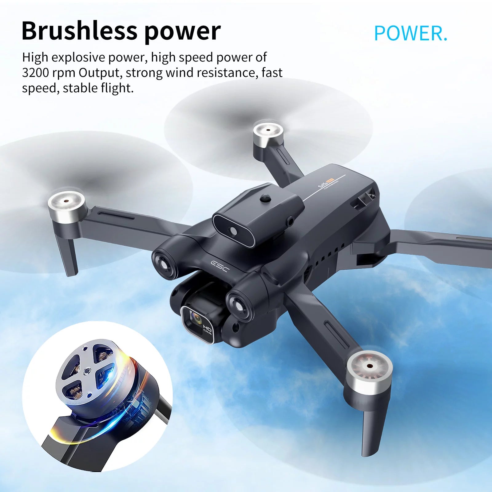 Drone with 4K Camera for Adults,  RC Quadcopter with High Speed Brushless Motor, Altitude Hold, Waypoint Fly, 2 Batteries, Carrying Case