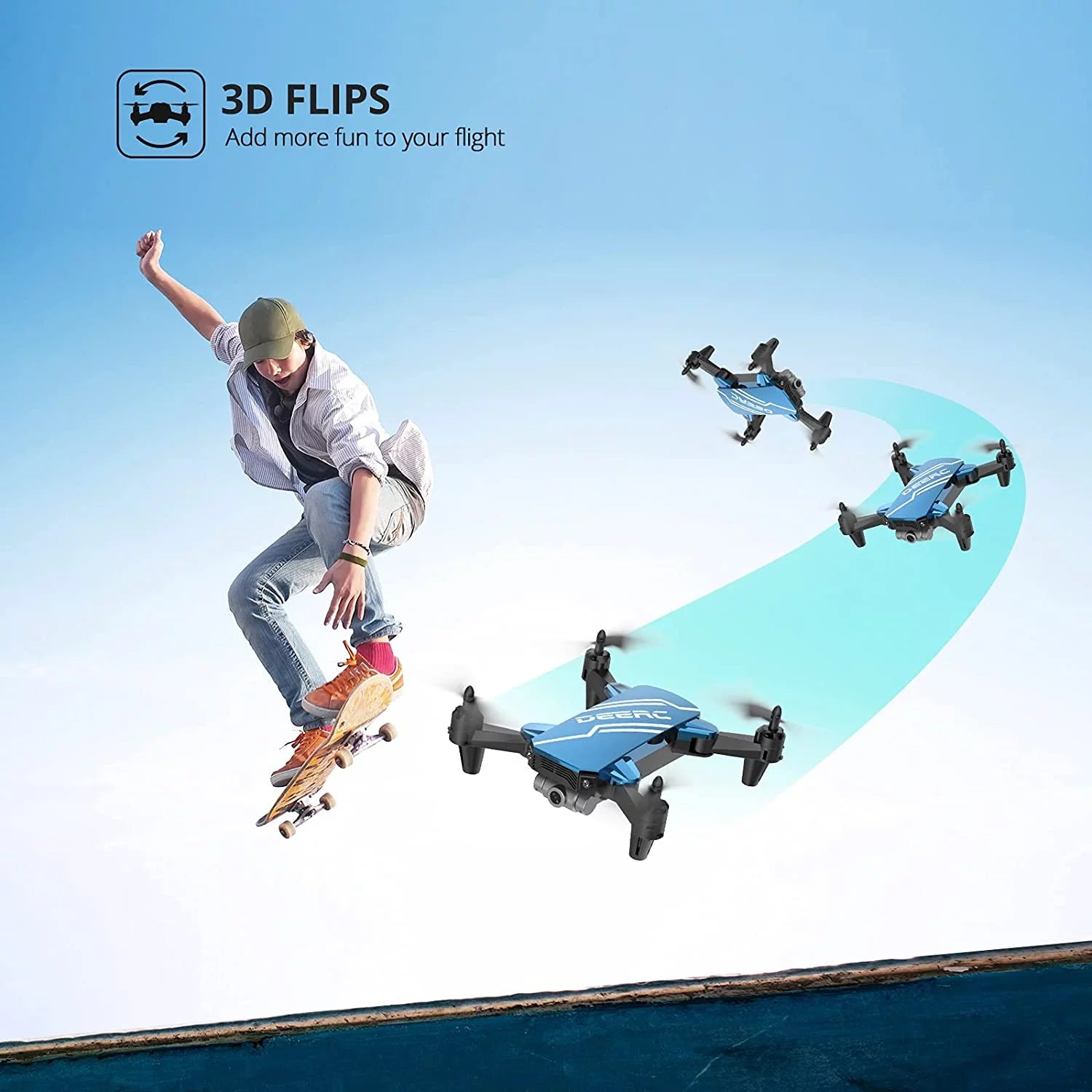 D20 Mini Drone for Kids with FPV Camera Remote Control Toys Gifts for Boys Girls with Voice Control Gestures Selfie Altitude Hold Gravity Control 2 Batteries Gifts