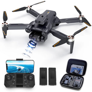 Drone with 4K Camera for Adults,  RC Quadcopter with High Speed Brushless Motor, Altitude Hold, Waypoint Fly, 2 Batteries, Carrying Case